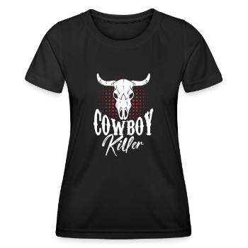 Cowboy Cowboy Boots Western Gift - Women's Functional T-Shirt - black - Front - AI Model Female 172 light (172cm)