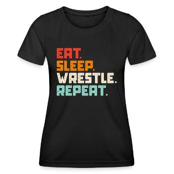 Wrestling Wrestler Fight Wrestling Ringer Gift - Women's Functional T-Shirt - black - Front - AI Model Female 172 light (172cm)