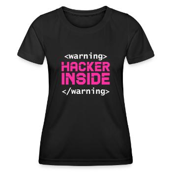 Hacker Coder Computerfreak Nerd Hacking Geschenk - Frauen Funktions-T-Shirt - Schwarz - Vorne - AI Model Female 172 light (172cm)
