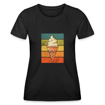 Eiscreme - Frauen Funktions-T-Shirt - Schwarz - Vorne - AI Model Female 172 light (172cm)