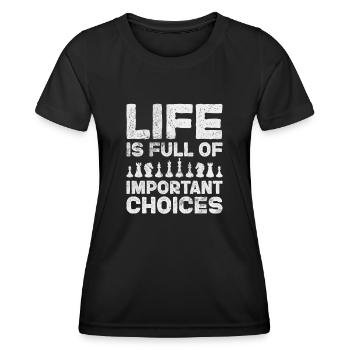 Schach - Frauen Funktions-T-Shirt - Schwarz - Vorne - AI Model Female 172 light (172cm)