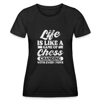 Schach - Frauen Funktions-T-Shirt - Schwarz - Vorne - AI Model Female 172 light (172cm)