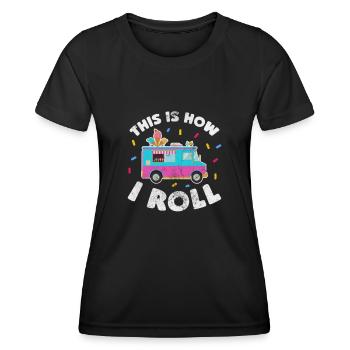 Eiscreme - Frauen Funktions-T-Shirt - Schwarz - Vorne - AI Model Female 172 light (172cm)