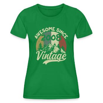 Jahrgang 2008 Geburtstagsgeschenk 2008 - Frauen Funktions-T-Shirt - Kelly Green - Vorne - AI Model Female 172 dark (172cm)