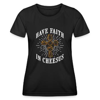Cheese Cheesecake Food Gift - Women's Functional T-Shirt - black - Front - AI Model Female 172 light (172cm)