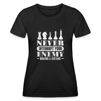 Schach - Frauen Funktions-T-Shirt - Schwarz - Vorne - AI Model Female 172 light (172cm)