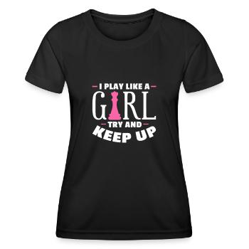 Chess Chessboard Checkmate Chess Player - Women's Functional T-Shirt - black - Front - AI Model Female 172 light (172cm)