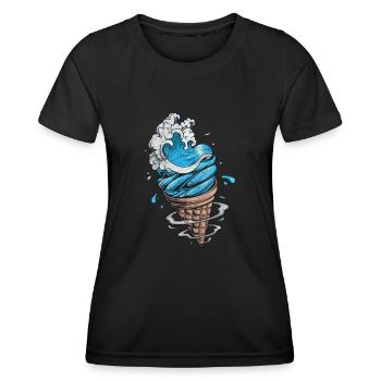 Eiscreme - Frauen Funktions-T-Shirt - Schwarz - Vorne - AI Model Female 172 light (172cm)