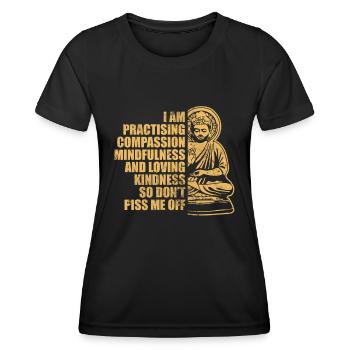 Méditation - T-shirt sport Femme - noir - Devant - AI Model Female 172 light (172cm)