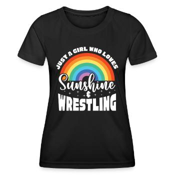Wrestling Wrestler Fight Wrestling Ringer Gift - Women's Functional T-Shirt - black - Front - AI Model Female 172 light (172cm)