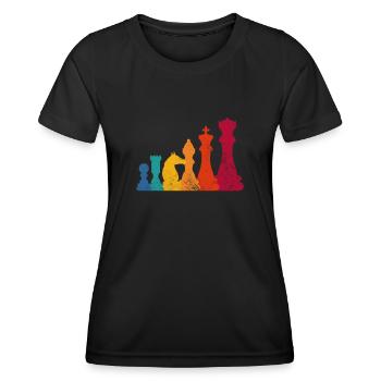 Schach - Frauen Funktions-T-Shirt - Schwarz - Vorne - AI Model Female 172 light (172cm)