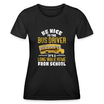 Busfahrer - Frauen Funktions-T-Shirt - Schwarz - Vorne - AI Model Female 172 light (172cm)