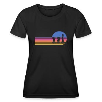 Schach Schachbrett Schachmatt Schachspieler - Frauen Funktions-T-Shirt - Schwarz - Vorne - AI Model Female 172 light (172cm)