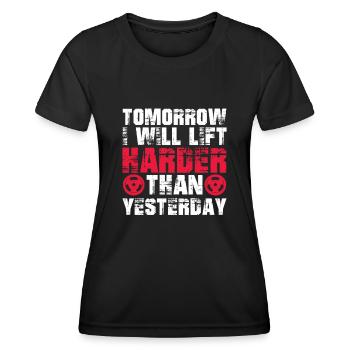 Bodybuilder Body Building Fitness Gym cadeau - T-shirt sport Femme - noir - Devant - AI Model Female 172 light (172cm)