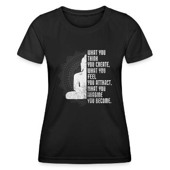 Meditation - Frauen Funktions-T-Shirt - Schwarz - Vorne - AI Model Female 172 light (172cm)