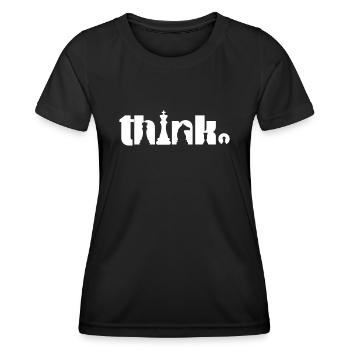 Schach Schachbrett Schachmatt Schachspieler - Frauen Funktions-T-Shirt - Schwarz - Vorne - AI Model Female 172 light (172cm)