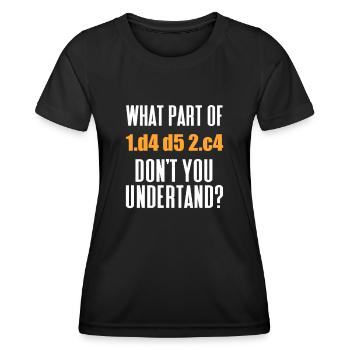 Schach Schachbrett Schachmatt Schachspieler - Frauen Funktions-T-Shirt - Schwarz - Vorne - AI Model Female 172 light (172cm)