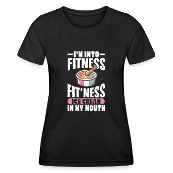 Eiscreme Eis Eiskrem Ice Cream Sommer Geschenk - Frauen Funktions-T-Shirt - Schwarz - Vorne - AI Model Female 172 light (172cm)