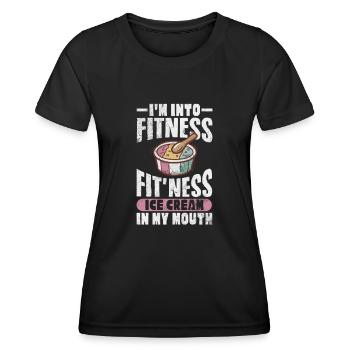 Eiscreme - Frauen Funktions-T-Shirt - Schwarz - Vorne - AI Model Female 172 light (172cm)