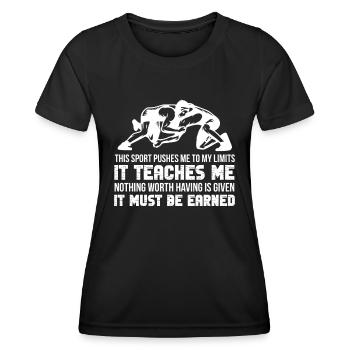 Wrestling Wrestler Fight Wrestling Ringer Gift - Women's Functional T-Shirt - black - Front - AI Model Female 172 light (172cm)