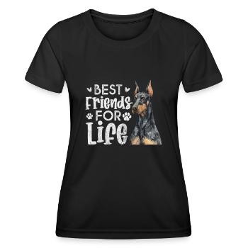 Dobermann - Frauen Funktions-T-Shirt - Schwarz - Vorne - AI Model Female 172 light (172cm)