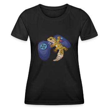 Gecko - Frauen Funktions-T-Shirt - Schwarz - Vorne - AI Model Female 172 light (172cm)