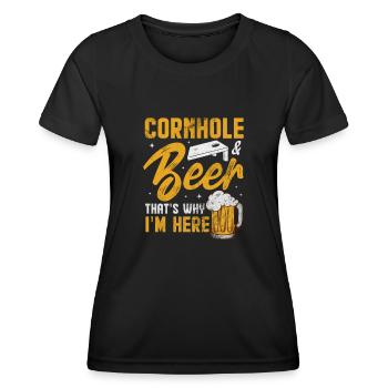 Cornhole - Frauen Funktions-T-Shirt - Schwarz - Vorne - AI Model Female 172 light (172cm)