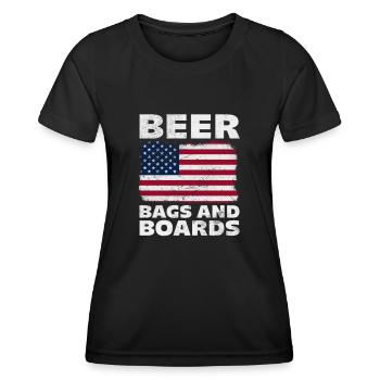 Cornhole - T-shirt sport Femme - noir - Devant - AI Model Female 172 light (172cm)