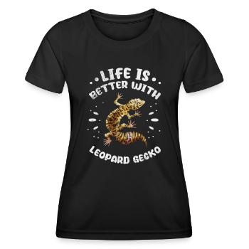 Gecko - T-shirt sport Femme - noir - Devant - AI Model Female 172 light (172cm)