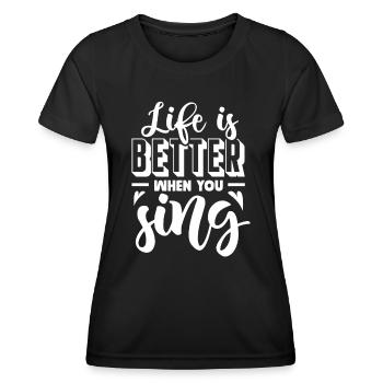 Chanteur chanteur chanteur musicien cadeau - T-shirt sport Femme - noir - Devant - AI Model Female 172 light (172cm)