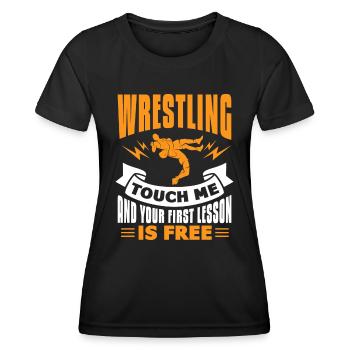 Wrestling Wrestler Fight Wrestling Ringer Gift - Women's Functional T-Shirt - black - Front - AI Model Female 172 light (172cm)