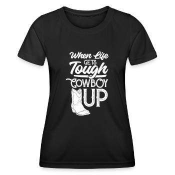 Cowboy Cowboy Boots Western Gift - Women's Functional T-Shirt - black - Front - AI Model Female 172 light (172cm)