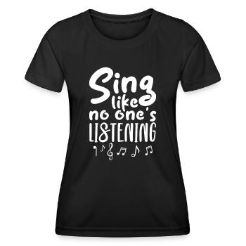 Chanteur chanteur chanteur musicien cadeau - T-shirt sport Femme - noir - Devant - AI Model Female 172 light (172cm)