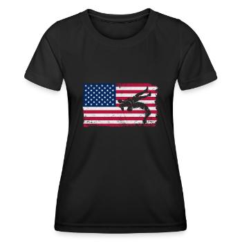 Wrestling - Frauen Funktions-T-Shirt - Schwarz - Vorne - AI Model Female 172 light (172cm)
