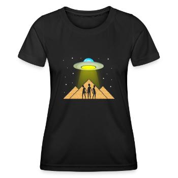 Conspiration théorie du complot cadeau - T-shirt sport Femme - noir - Devant - AI Model Female 172 light (172cm)