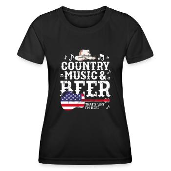 Cadeau de musique country country music - T-shirt sport Femme - noir - Devant - AI Model Female 172 light (172cm)
