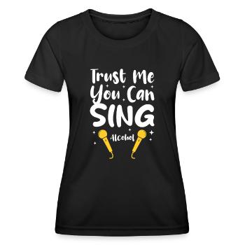 Chanteur chanteur chanteur musicien cadeau - T-shirt sport Femme - noir - Devant - AI Model Female 172 light (172cm)