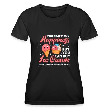Eiscreme Eis Eiskrem Ice Cream Sommer Geschenk - Frauen Funktions-T-Shirt - Schwarz - Vorne - AI Model Female 172 light (172cm)