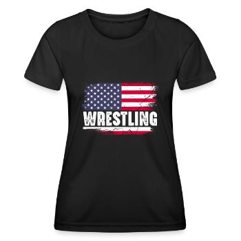 Wrestling Wrestler Fight Wrestling Ringer Gift - Women's Functional T-Shirt - black - Front - AI Model Female 172 light (172cm)
