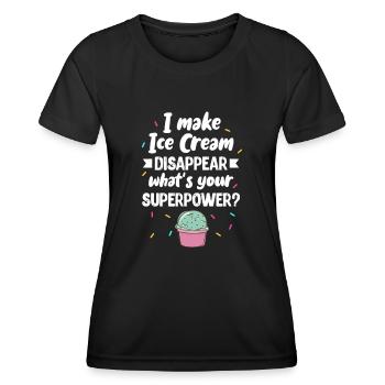 Eiscreme Eis Eiskrem Ice Cream Sommer Geschenk - Frauen Funktions-T-Shirt - Schwarz - Vorne - AI Model Female 172 light (172cm)