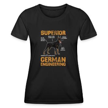 Dobermann - Frauen Funktions-T-Shirt - Schwarz - Vorne - AI Model Female 172 light (172cm)
