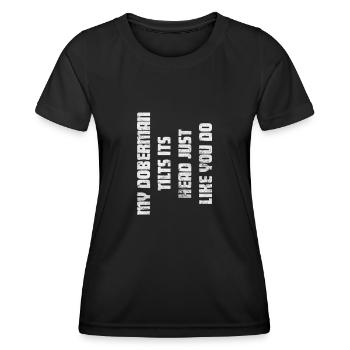 Dobermann - Frauen Funktions-T-Shirt - Schwarz - Vorne - AI Model Female 172 light (172cm)
