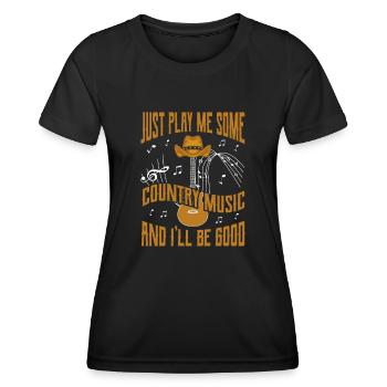 Cadeau de musique country country music - T-shirt sport Femme - noir - Devant - AI Model Female 172 light (172cm)
