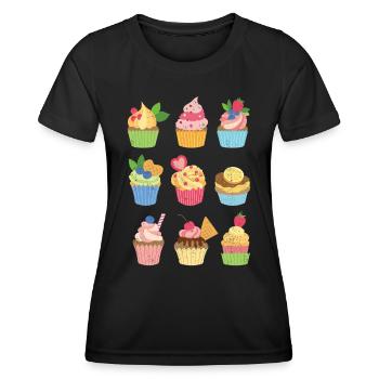 Cupcake - Frauen Funktions-T-Shirt - Schwarz - Vorne - AI Model Female 172 light (172cm)