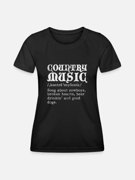 Country - Frauen Funktions-T-Shirt - Schwarz