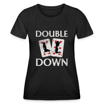 Black Jack Blackjack Kartenspiel Casino Geschenk - Frauen Funktions-T-Shirt - Schwarz - Vorne - AI Model Female 172 light (172cm)