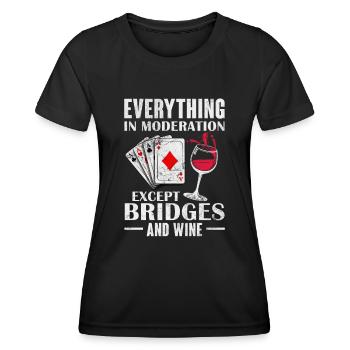 Jeu de cartes de bridge Jeu de cartes Casino Jeu de cartes Cadeau - T-shirt sport Femme - noir - Devant - AI Model Female 172 light (172cm)