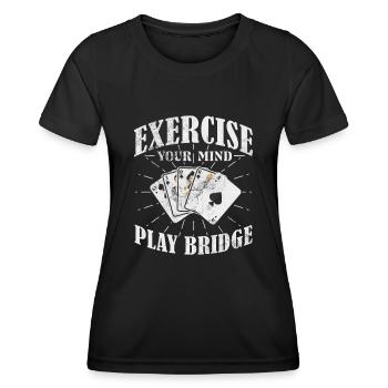 Jeu de cartes de bridge Jeu de cartes Casino Jeu de cartes Cadeau - T-shirt sport Femme - noir - Devant - AI Model Female 172 light (172cm)