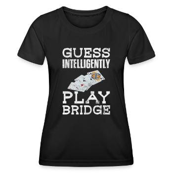 Jeu de cartes de bridge Jeu de cartes Casino Jeu de cartes Cadeau - T-shirt sport Femme - noir - Devant - AI Model Female 172 light (172cm)