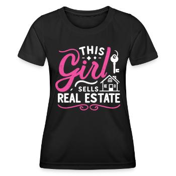 Immobilienmakler - Frauen Funktions-T-Shirt - Schwarz - Vorne - AI Model Female 172 light (172cm)